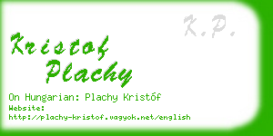 kristof plachy business card